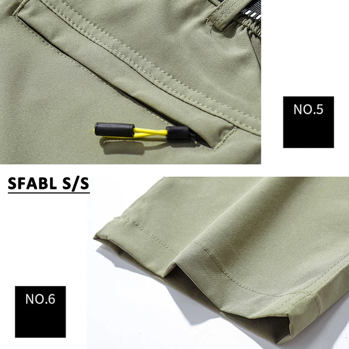 L-5XL Summer Men's Outdoor Hiking Pants Lightweight Quick Dry Fishing Jogging Camping Pants Men Travel Trousers Zipper Pockets