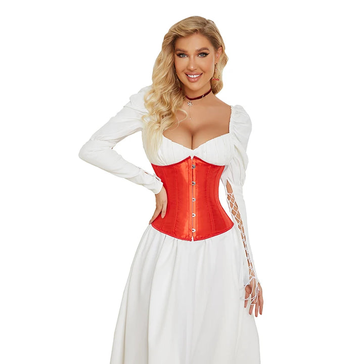 Blue Pink Purple Apricot White Red Brown Black Women Underbust Corset Lace Up Boned Waist Trainer Bustier Bauques Corselet