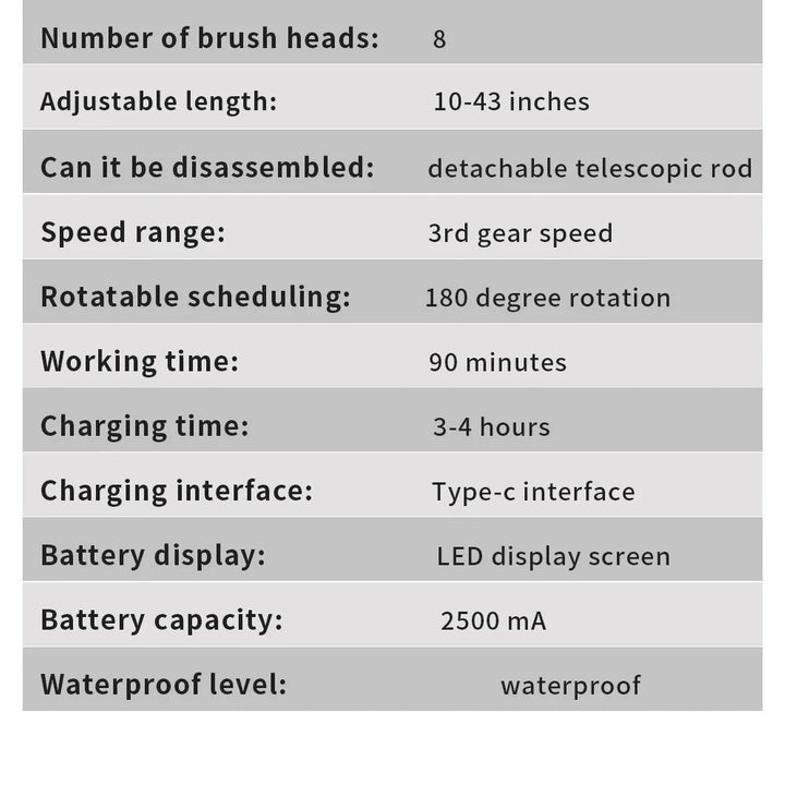 8in1Multifunctional Electric Cleaning Brush,USB Rechargeable Household Bathroom Toilet Kitchen Ceiling Floor Flat Window Cleaner