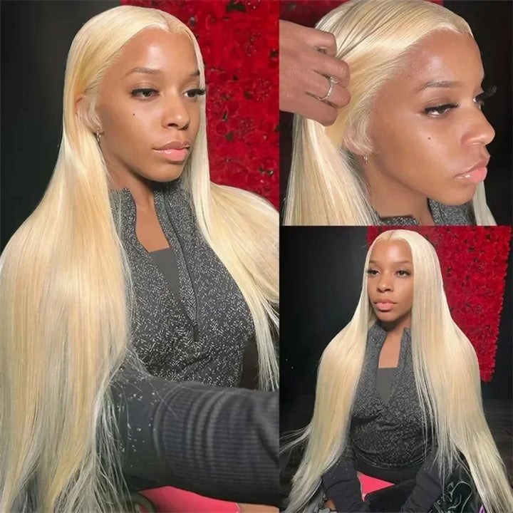 34 36 Inch HD Transparent 13x4 13x6 Full Frontal Lace 613 Blonde Colored Straight Human Hair Wigs Lace Front Wigs 200 Density