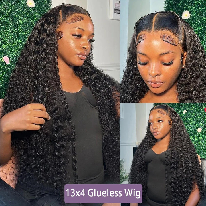 Ready To Wear Curly Wig 13x4 Human Hair Wigs Brazilian Pre Cut No Glue 7x5 Lace Frontal Water Wave Wigs Glueless Wig Preplucked