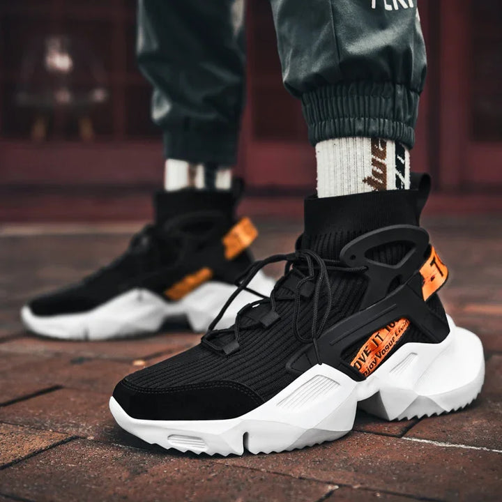 High-top Sock Sneakers Men Trendy Hip-hop Sports Shoes Male Mesh Breathable Jogging Shoes Oversize Walking Shoes Male Footwear