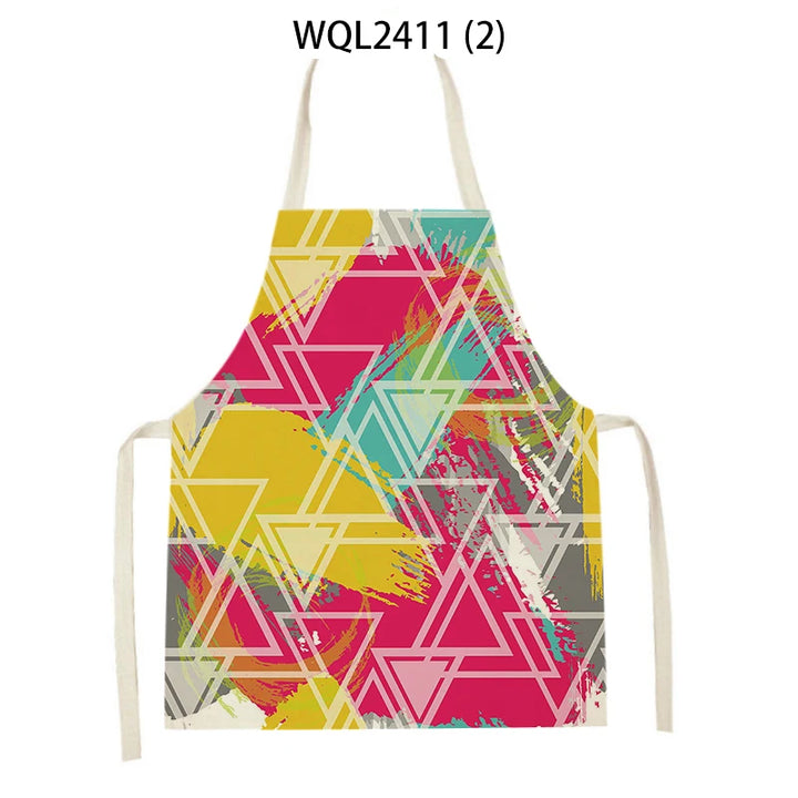 Abstract Geometry Painting Apron for Kitchen Women Home Cooking Aprons Cooking Baking Bibs Cleaning Supplies Kitchen Accesories