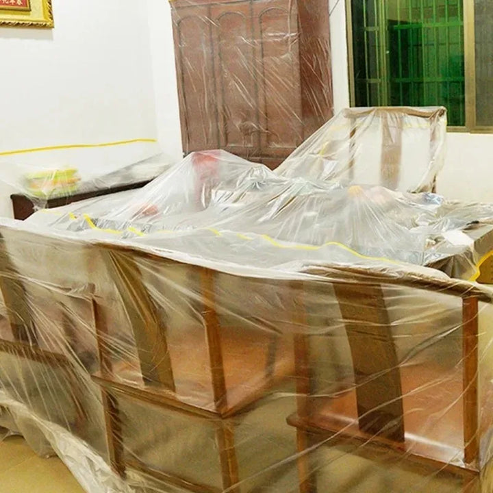 Disposable Cuttable Dust Film Self-adhesive Dustproof Film Automotive Paint Masking Tape for Furniture Dormitory Dust Protection