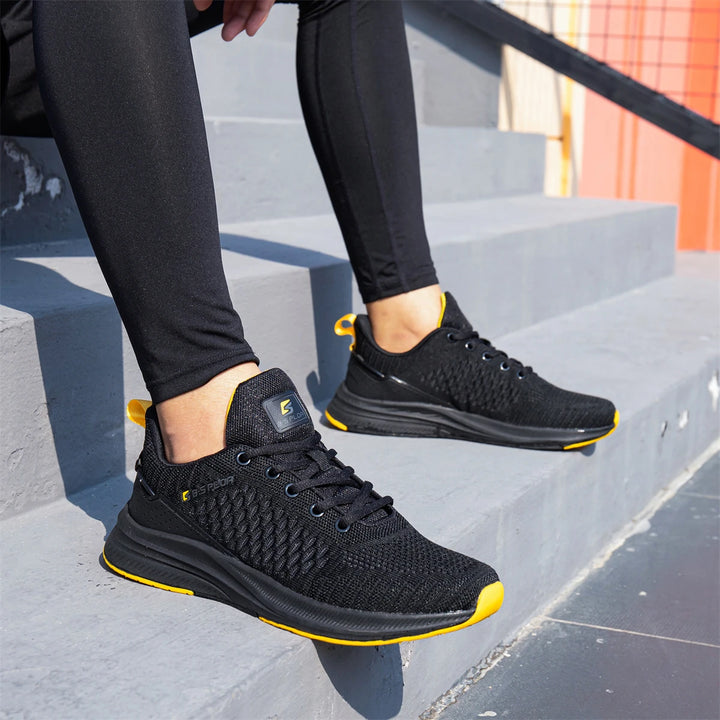 Baasploa New Men Knit Casual Walking Shoes Breathable Trendy Sneakers Original Lightweight Shock Absorption Male Tennis Shoes
