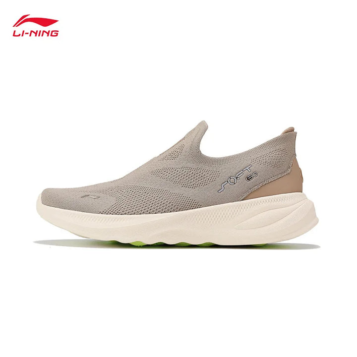 LI-NING Mens SOFT GO 2 Knit Slip-on Casual Walking Shoes Cushion Comfort Stable Mesh Jogging Daily Sports Sneaker AGLV017
