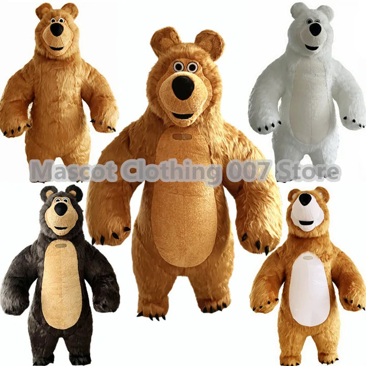 Brown Bear Inflatable Suit 2m/2.6m/3m Giant Mascot Birthday Party Carnival Activity Role Playing Inflatable Suit Marsha Bear