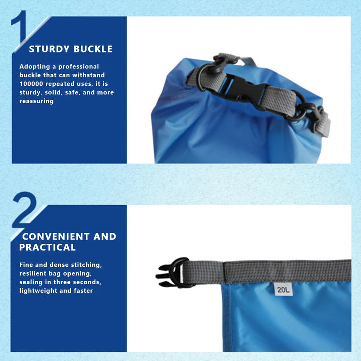 2L/10L/20L Waterproof Dry Bag Sack for Camping Drift Trekking Swimming Rafting Kayak River Trekking Fishing Outdoor Waterbag