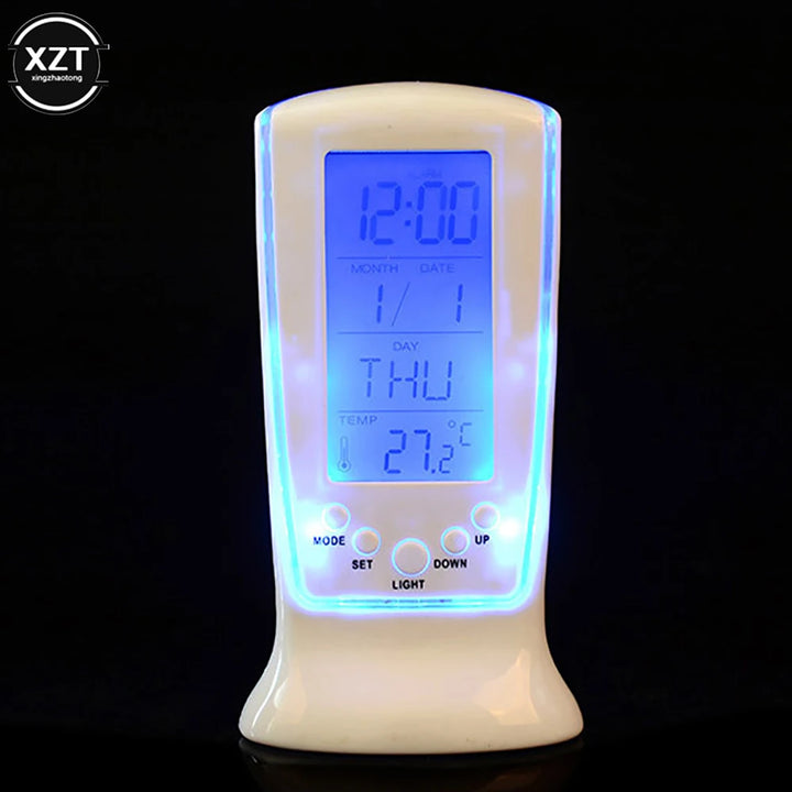 Mini LED Digital Alarm Clock LED Luminous Music Alarm Calendar Temperature Alarm Clock Mute Lazy Snooze Alarm Electronic Clock