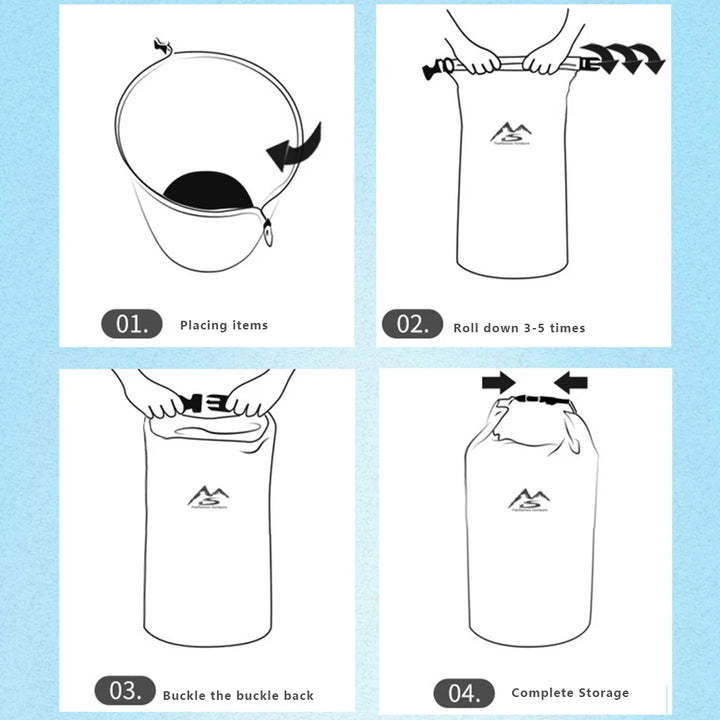 2L/10L/20L Waterproof Dry Bag Sack for Camping Drift Trekking Swimming Rafting Kayak River Trekking Fishing Outdoor Waterbag