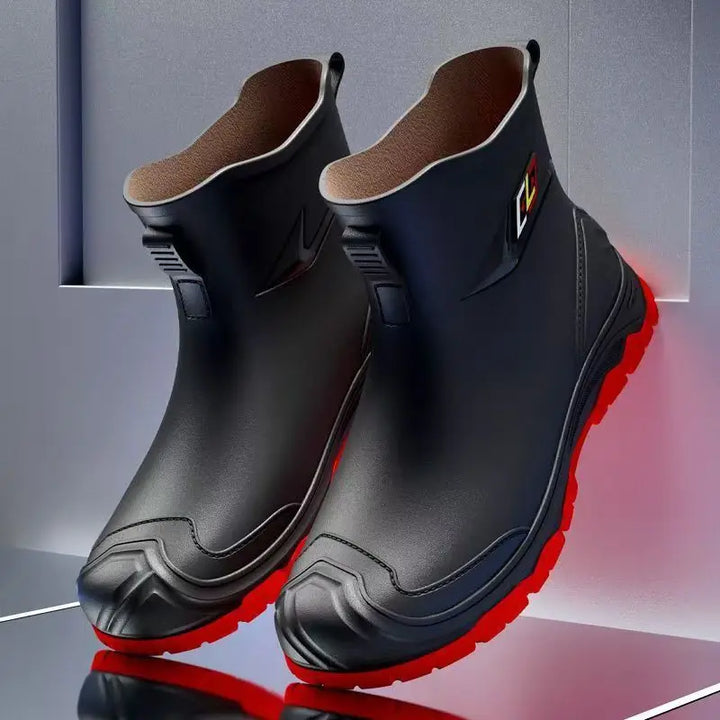 2024 New Men's Four Seasons High Top Rain Boots Thick Sole Non Slip Waterproof Outdoor Work Boots Fishing Shoes Garden Shoes