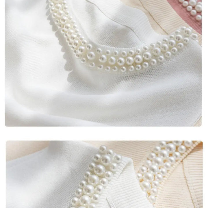 Knitted Vests Women Korean Top Solid Tank Blusas Mujer De Moda Summer New Fashion Female Sleeveless Beading Casunal Thin Tops