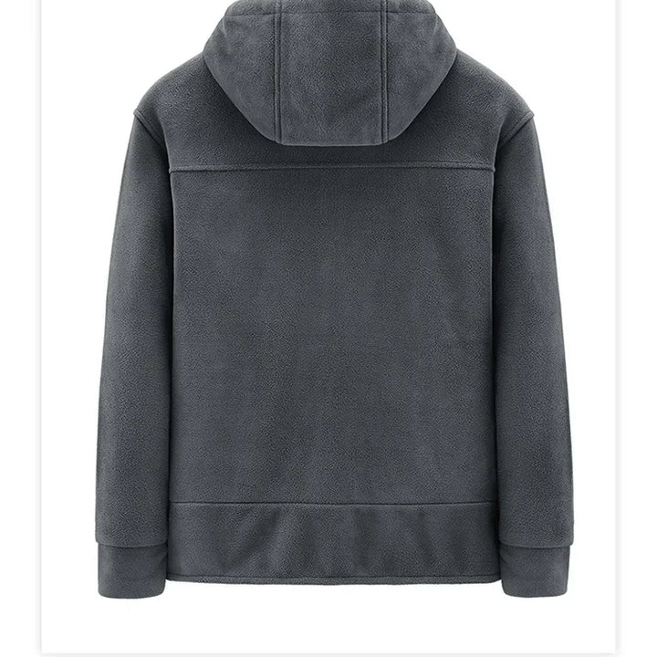 Autumn 2023 New Fleece Warm Coat Men Spring Windproof Casual Slim Jacket Men Hooded Polar Fleece Jacket Men Clothing