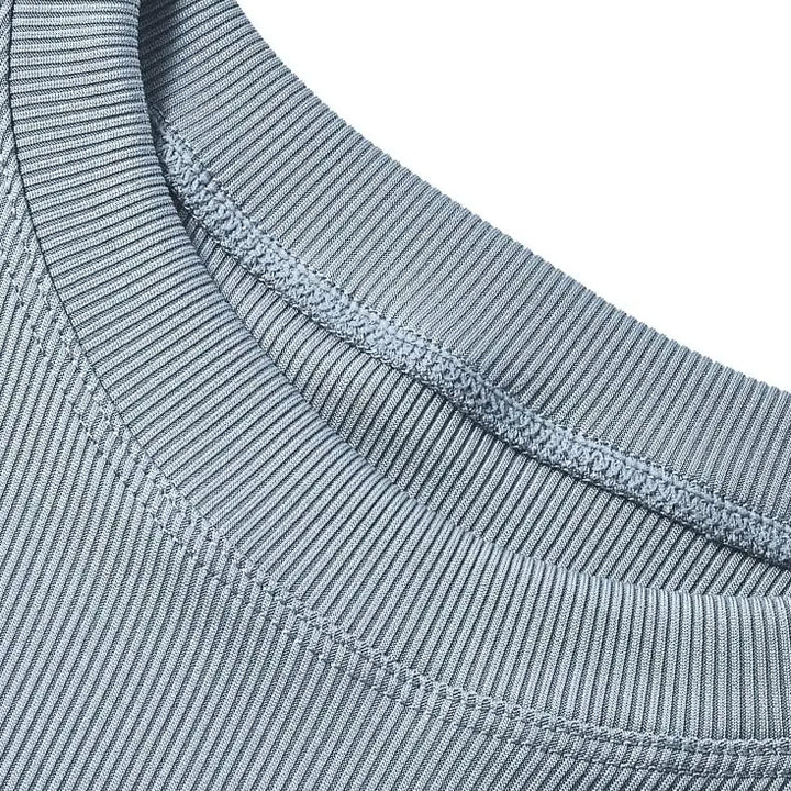 Lounge Wear Ribbed Casual 2 Piece Summer Shorts Set For Somen Short Sleeve Top+Elastic outfits