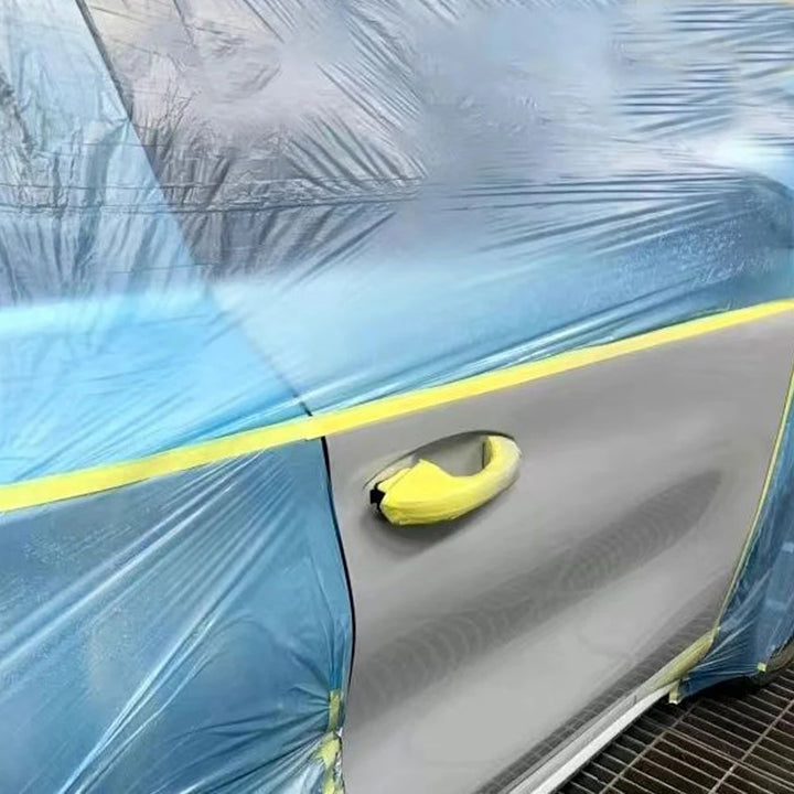 3 Sizes Pre-Taped Masking Film for Auto Painting Covering Tape and Drape Cloth PE Pre-Adhesived Dust Paint Protective Drop Film