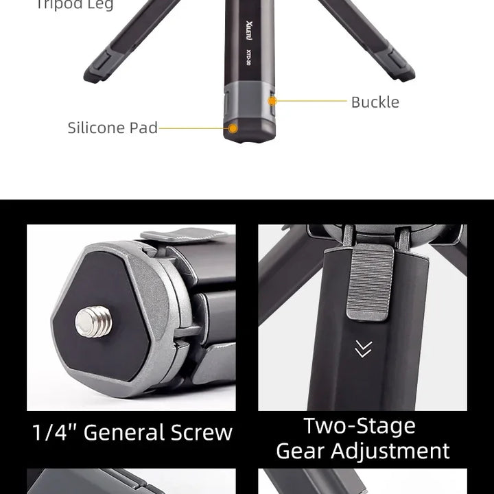 XILETU XTD20 XTD30 Mini Handheld Tripod for Mobile Phone Camera Live Streaming Photography Portable Pocket Holder Accessory