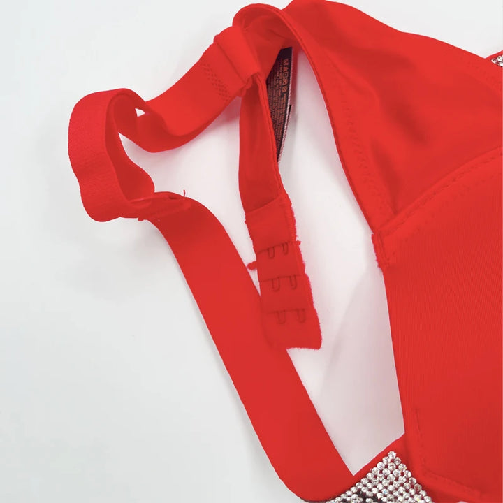 Rhinestone Letter Seamless Bra Sexy Panties Backless Wireless Set Underwear For Girls Push Up Bra luxurious Women Lingerie Sets