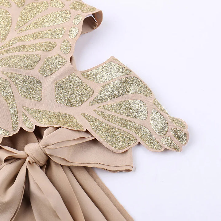 Butterfly Halter Tops Women Summer Outfits Backless Neck Mounted Golden Y2k Clothes Slim Sleeveless Ropa De Mujer