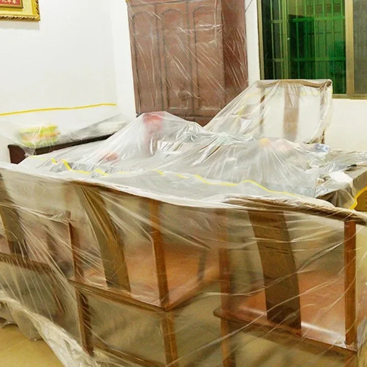 Disposable Cuttable Dust Film Self-adhesive Dustproof Film Automotive Paint Masking Tape for Furniture Dormitory Dust Protection