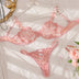 Yimunancy Heart Embroidery Lingerie Set Women 2-Piece Transparent Bow Bra + Brief Underwear Set Erotic Intimates