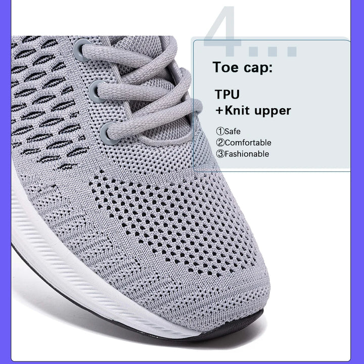 Baasploa New Men Knit Casual Walking Shoes Breathable Trendy Sneakers Original Lightweight Shock Absorption Male Tennis Shoes