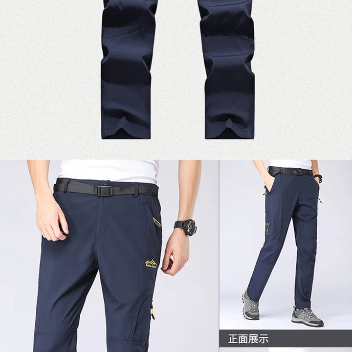 Summer Thin Quick Dry Men's Pants Camping Hiking Trekking High Stretch Trousers for Men Waterproof UV-Proof Outdoor Sports Pants