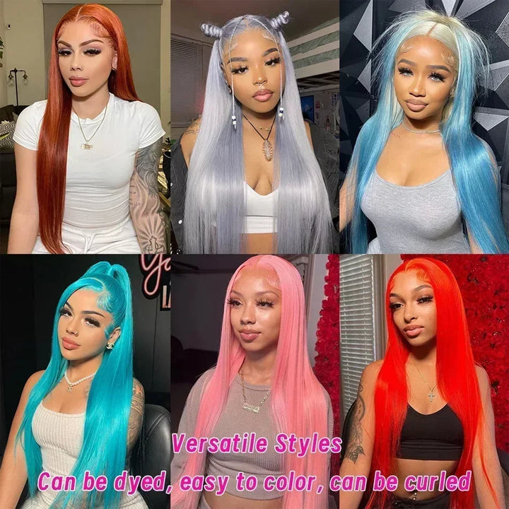 34 36 Inch HD Transparent 13x4 13x6 Full Frontal Lace 613 Blonde Colored Straight Human Hair Wigs Lace Front Wigs 200 Density