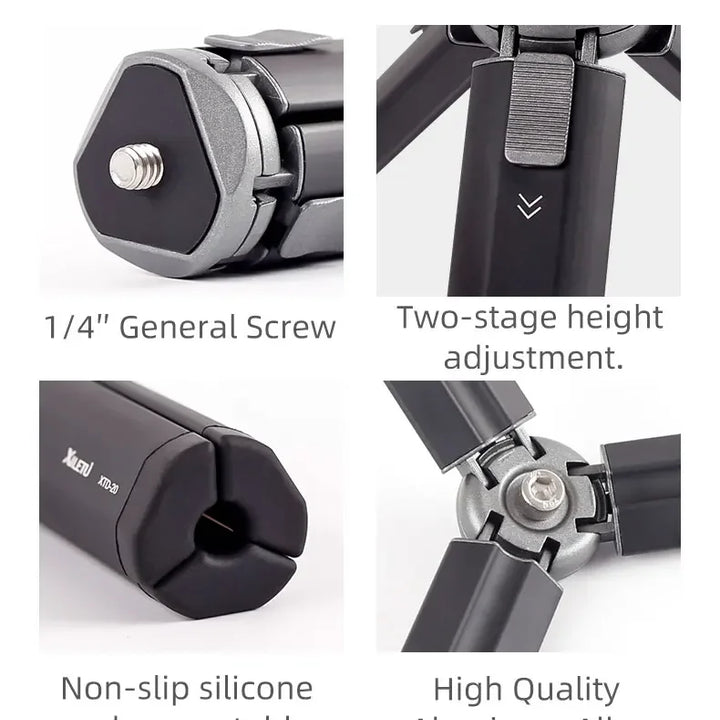 XILETU XTD20 XTD30 Mini Handheld Tripod for Mobile Phone Camera Live Streaming Photography Portable Pocket Holder Accessory