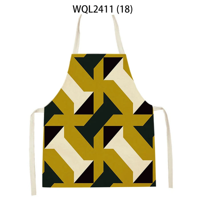 Abstract Geometry Painting Apron for Kitchen Women Home Cooking Aprons Cooking Baking Bibs Cleaning Supplies Kitchen Accesories