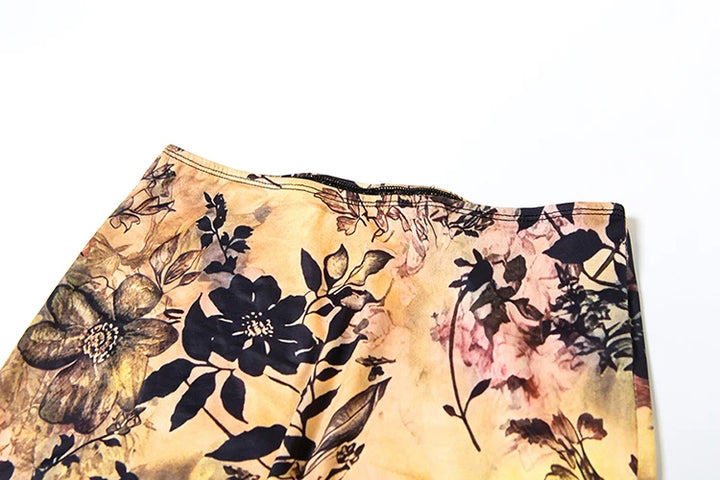 Sisterlinda Y2K Print Sexy 2 Piece Set Trend Coquette High Street Halter Crop Tanks+Matchig Skirts Mujer Attractive Party Suits