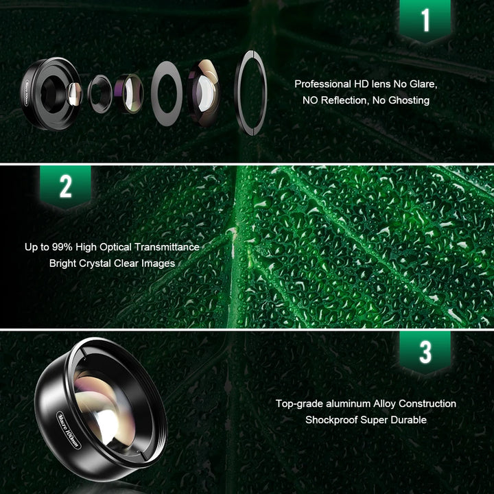 APEXEL For dropshipping camera phone lens 100mm macro Mobile lens macro Camcorder lenses for iPhone Samsung all smartphone