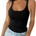Green Camis O Neck Summer Knit Vest Sleeveless Women Sexy Basic T Shirt White Off Shoulder Ribbed Black Tank Tops Casual Y2K