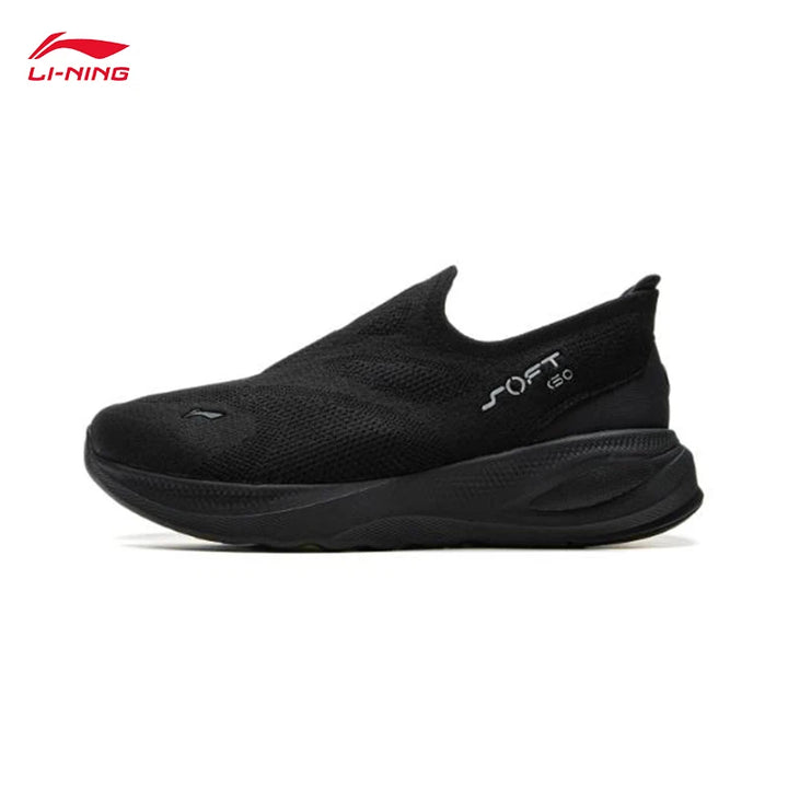 LI-NING Mens SOFT GO 2 Knit Slip-on Casual Walking Shoes Cushion Comfort Stable Mesh Jogging Daily Sports Sneaker AGLV017