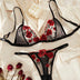 2 Piece Women Sexy Lingerie Set See-Through Bra Floral Embroidery Sheer Underwear Intimates Bra And Panty Transparent Bra