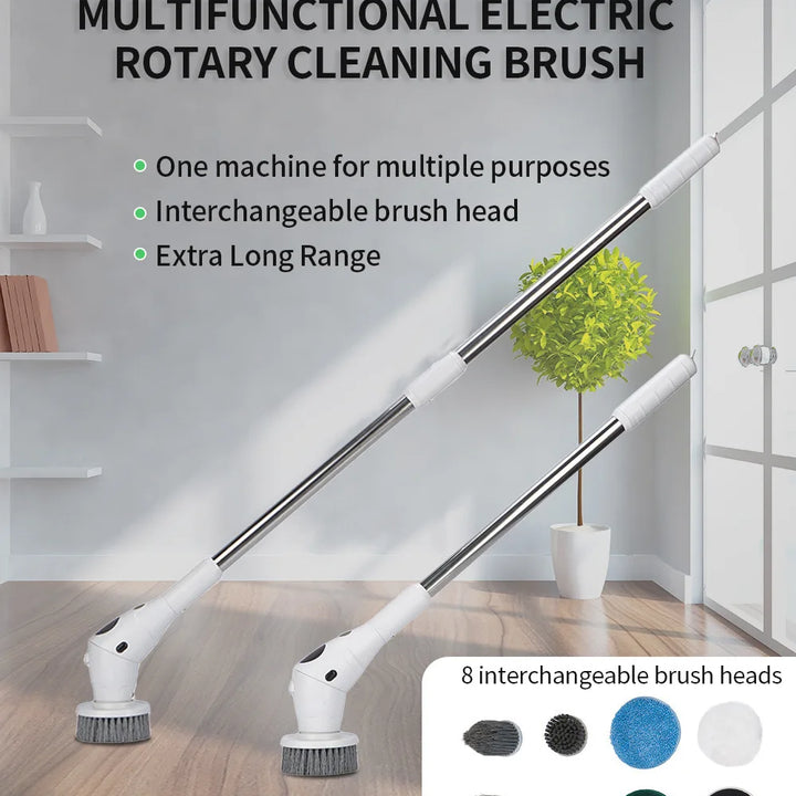 8in1Multifunctional Electric Cleaning Brush,USB Rechargeable Household Bathroom Toilet Kitchen Ceiling Floor Flat Window Cleaner