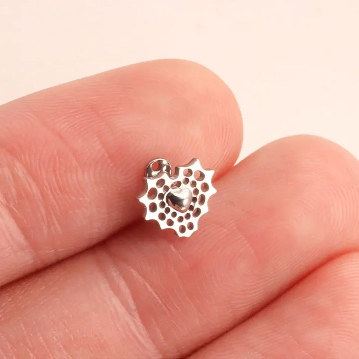 F136 Titanium Dermal Anchor Piercing Spider Web Heart 16G 1.2mm Microdermal Piercing Skin Diver Dermal Piercing Body Jewelry