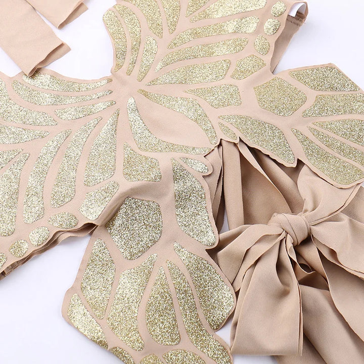 Butterfly Halter Tops Women Summer Outfits Backless Neck Mounted Golden Y2k Clothes Slim Sleeveless Ropa De Mujer