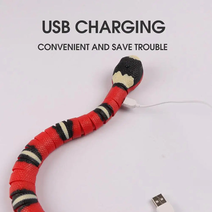 Smart Sensing Cat Toys Interactive Automatic Eletronic Snake Cat Teaser Indoor Play Kitten Toy USB Rechargeable Toy for Cats