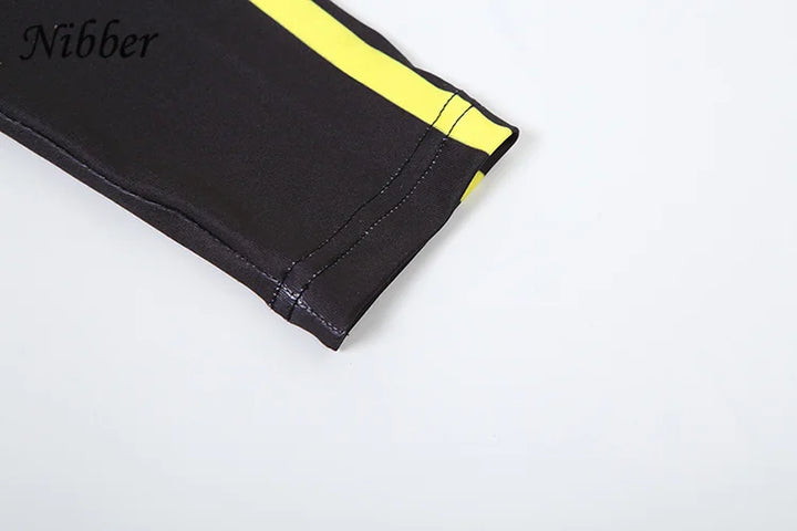 Nibber Women Tracksuit 2 Piece Set Stroke Tight Hipster Letter Print Sporty Casual Crop Tops+Shorts Vitality Matching Outfits