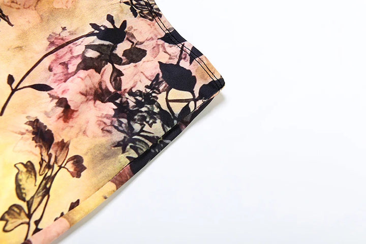 Sisterlinda Y2K Print Sexy 2 Piece Set Trend Coquette High Street Halter Crop Tanks+Matchig Skirts Mujer Attractive Party Suits