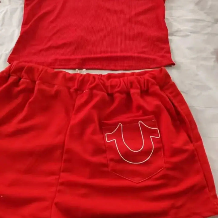 Crop Tops Summer Ribbed 2 Piece Pant Set Outfits Women Y2K Streetwear Sexy Club Graphic Crop Shirts Two Piece Set Shorts Pant