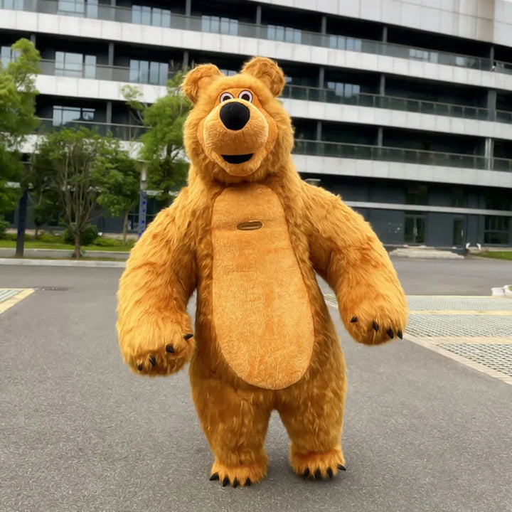 Brown Bear Inflatable Suit 2m/2.6m/3m Giant Mascot Birthday Party Carnival Activity Role Playing Inflatable Suit Marsha Bear