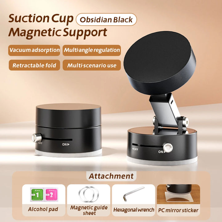 Car Magnetic Vacuum Phone Holder Mini Foldable Bracket Support GPS Car Bracket Double-sideds Magnetic Foldable Holder