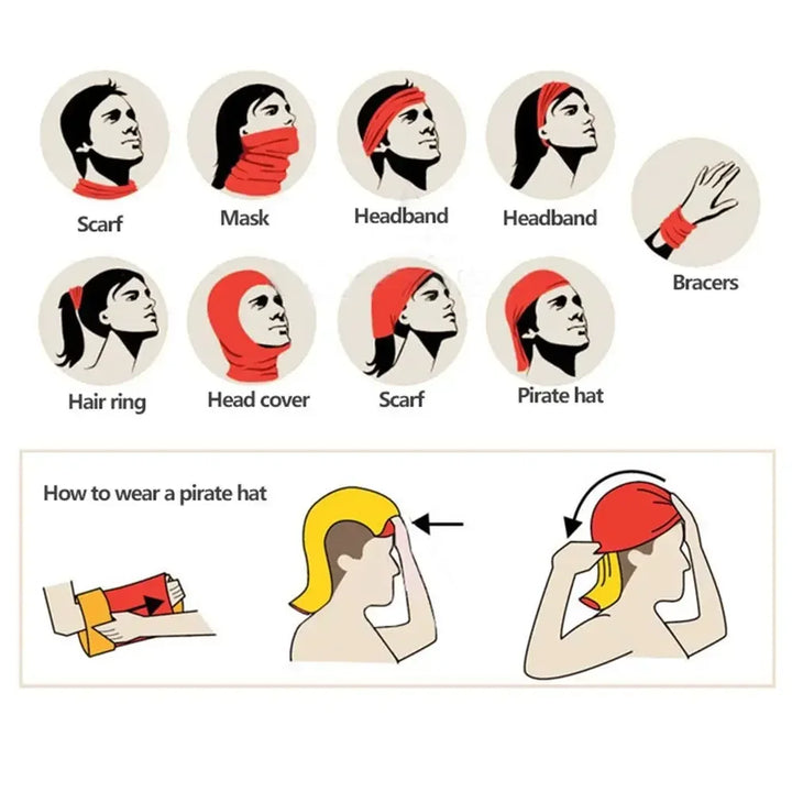 Seamless Riding Face Mask Dustproof Bandana Men Tube Polyester Neck Cover Gaiter Balaclava Women Head Scarf Bike Hiking Headband