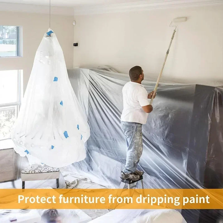 10M Self-adhesive Dustproof Film Furniture Dust Protection Masking Film Home Waterproof Plastic Film Wall Painting Protect Cover