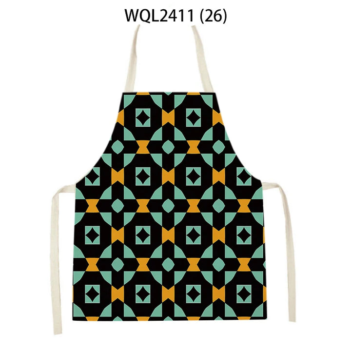 Abstract Geometry Painting Apron for Kitchen Women Home Cooking Aprons Cooking Baking Bibs Cleaning Supplies Kitchen Accesories