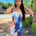 Tie Dye Bodycon Bandage Dress Women Midi Sexy Party Dresses Off Shoulder Strapless Summer Y2k Club Beach Elegant Long Vestidos