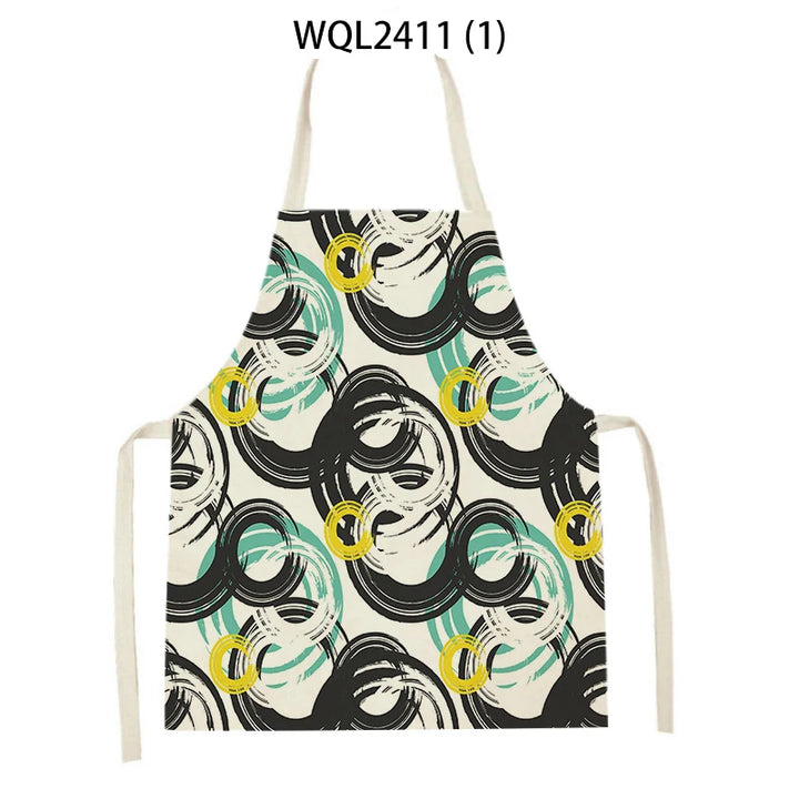 Abstract Geometry Painting Apron for Kitchen Women Home Cooking Aprons Cooking Baking Bibs Cleaning Supplies Kitchen Accesories
