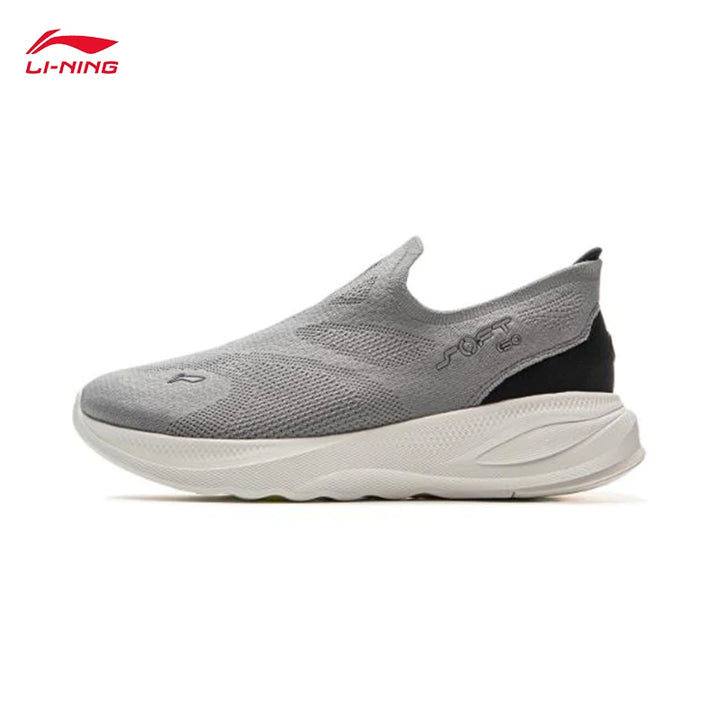 LI-NING Mens SOFT GO 2 Knit Slip-on Casual Walking Shoes Cushion Comfort Stable Mesh Jogging Daily Sports Sneaker AGLV017