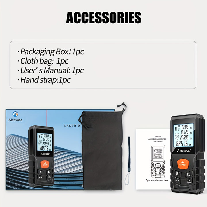 Aicevoos Digital Laser Rangefinder 50M 70M 100M 120M Laser Distance Meter Trena Laser Tape Measure Roulette Range Finder